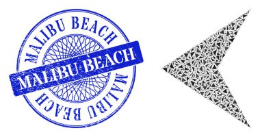 Malibu Plajı Mührü ve Üçgen Ok Başlı Sol Mozaik