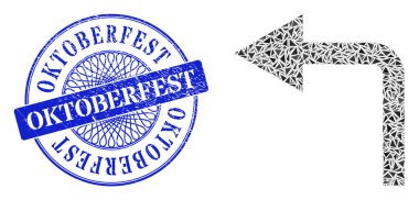 Grunge Oktoberfest Damgası ve Üçgen Sola Dön Mozaiği