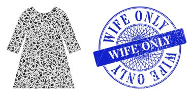 Çizik Eş Sadece Mühür ve Üçgen Kadın Mozaik Giyiniyor