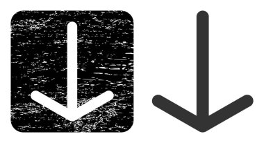 Çizilmiş Ok Aşağı Çıkarılmış Damga Mührü