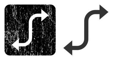 Grunge Karşıt Eğimli Ok Çıkarılmış Mühür