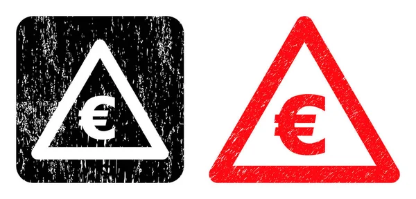 Selo de Estêncil de Aviso Euro de Borracha — Vetor de Stock