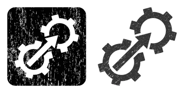 Odznak pro integraci gumových ozubených kol — Stockový vektor