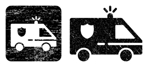 Insigne de pochoir de voiture de police Grunge — Image vectorielle