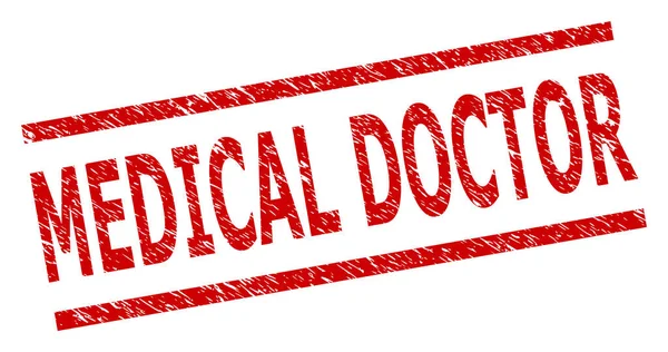 ΙΑΤΡΙΚΗ Σφραγίδα κόκκινου ελαστικού γιατρού με παράλληλες γραμμές — Διανυσματικό Αρχείο