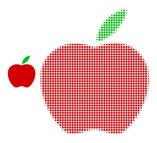 Meio-tom pontilhado ícone da maçã —  Vetores de Stock