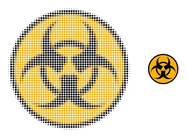 Halftone Dotted Biohazard Danger Icône — Image vectorielle