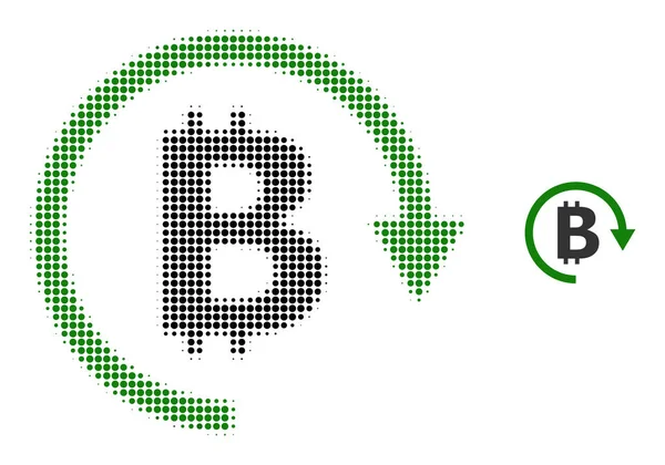 Halloone Dotched Bitcoin Repay Icon — стоковый вектор