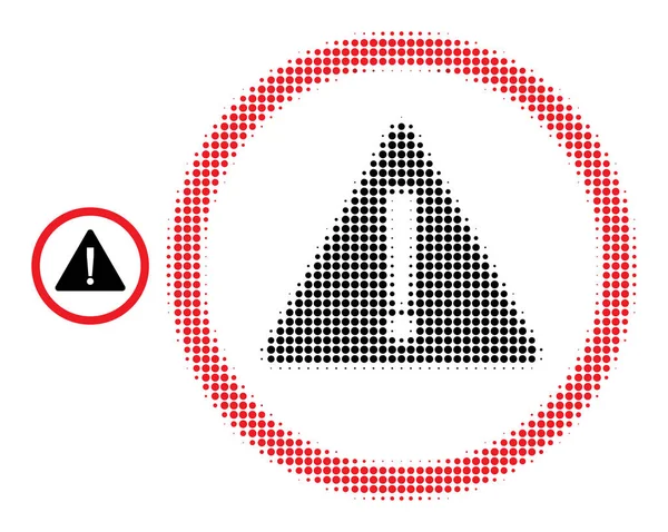 Icône de signe de danger pointillé demi-ton — Image vectorielle