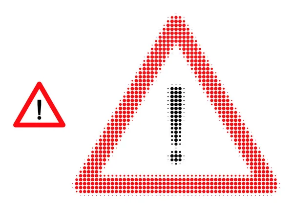 Icône d'avertissement de danger pointillé demi-ton — Image vectorielle