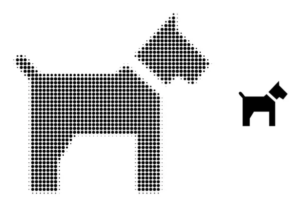 Ícone de cão pontilhado meio-tom —  Vetores de Stock