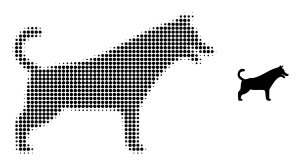 Icono de perro punteado de medio tono — Vector de stock