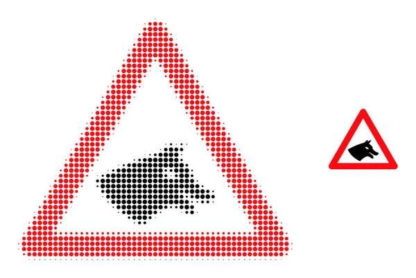 Піктограма попередження про собаку напівтону — стоковий вектор