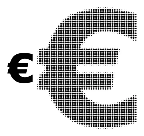 Pół tonu kropkowana ikona symbolu euro — Wektor stockowy