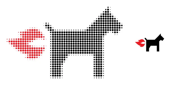 Halftone Dotted Fire Jet Dog Ikone — Stockvektor