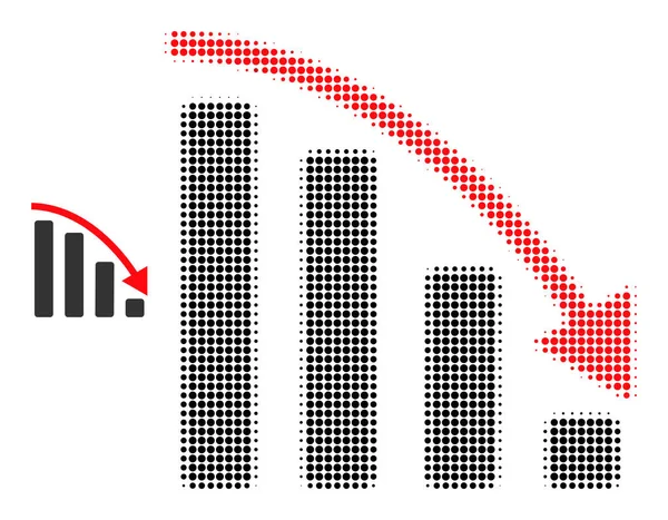 Ícone de tendência negativa pontilhada meio-tom —  Vetores de Stock