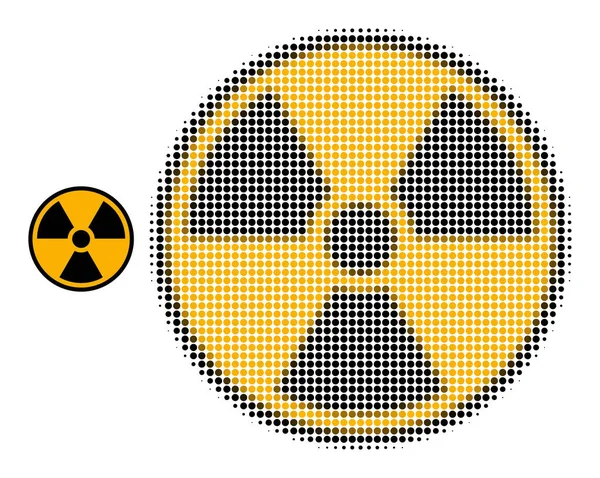 Halftone Dotted Radioactive Icon — Stockvector