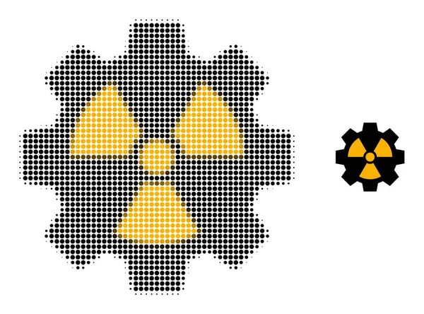 Icono de la industria radiactiva punteada de medio tono — Vector de stock
