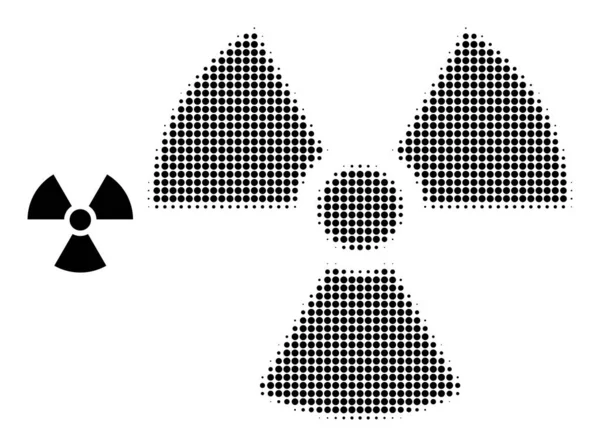 Halftone Dotted Radioactivity Icon — Stockvector