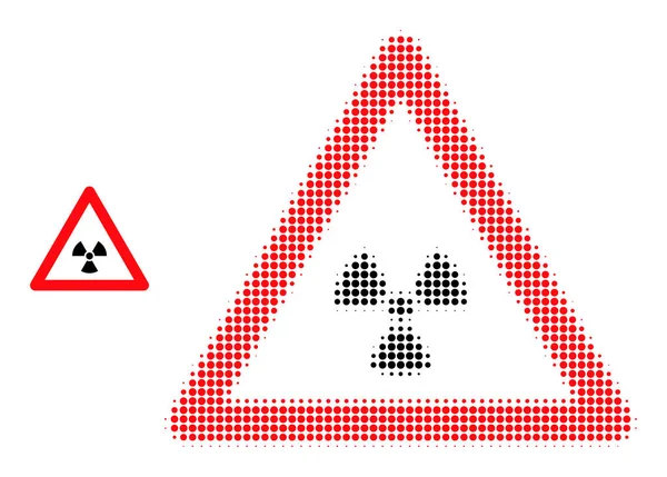 Yarım Tonlu Noktalı Radyoaktivite Uyarı Simgesi — Stok Vektör