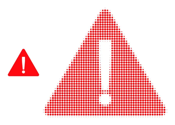 Icône d'avertissement à pointillés demi-teinte — Image vectorielle