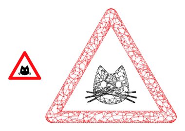 Ağ Ağları Kedi Uyarı Simgesi