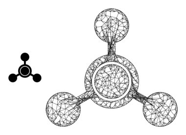 Net Ağ Metan Molekül Simgesi