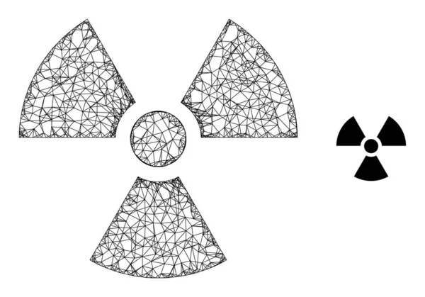 Linear Mesh Radioactivity Icon — Stock Vector