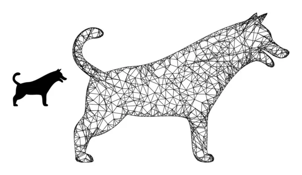 Icône de chien en maille hachée — Image vectorielle