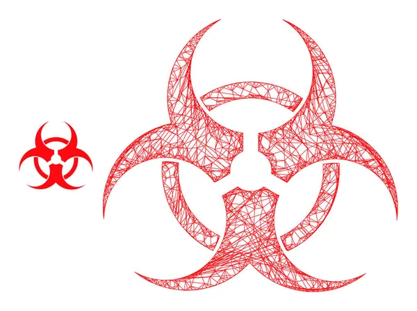 Uitgebroed Mesh Bio Hazard Icon — Stockvector