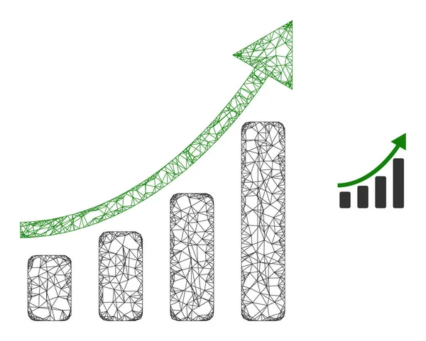 Linjär Mesh positiv trend ikonen — Stock vektor