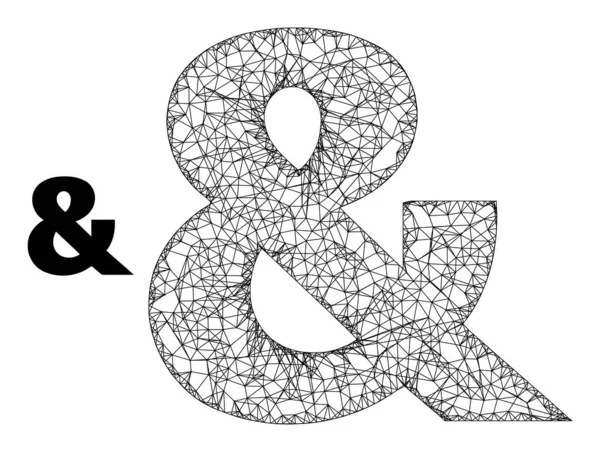 Hatched Mesh Ampersand σύμβολο εικονίδιο — Διανυσματικό Αρχείο