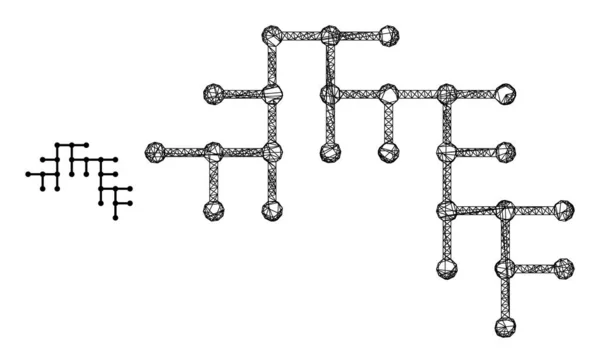 Icône de circuit binaire de maille nette — Image vectorielle