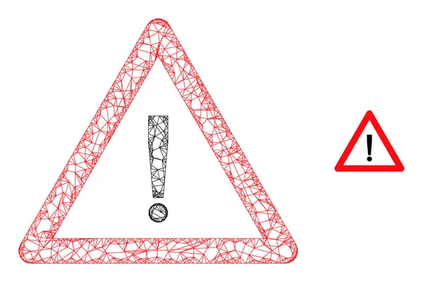 Icône d'avertissement de danger de maille linéaire — Image vectorielle