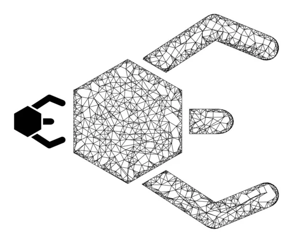 네트워크 Mesh Microrobot 아이콘 — 스톡 벡터