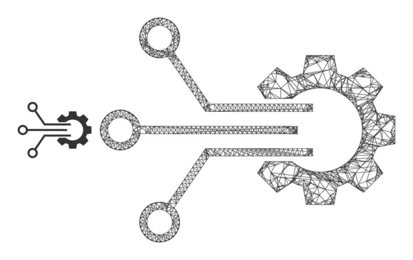 Icono del sensor de engranaje de malla neta — Archivo Imágenes Vectoriales