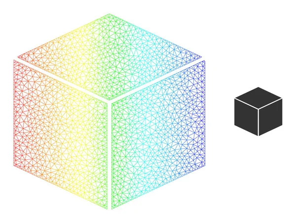 Spektrum-Netzwerk-Gradient-Würfel-Ikone — Stockvektor