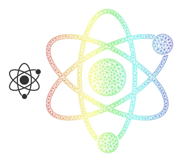 Градиентная атомная икона радужной сетки — стоковый вектор