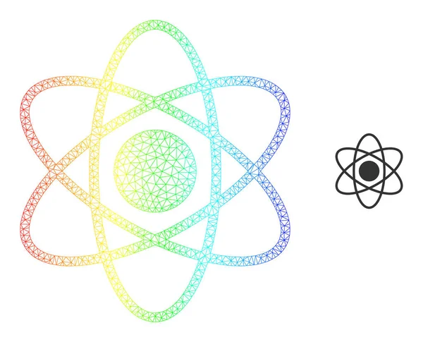 Icône d'atome de gradient net de spectre — Image vectorielle