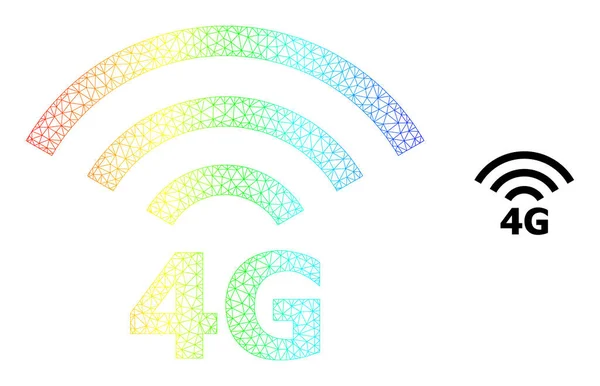 Icône de source radio 4G de gradient de maille spectrale — Image vectorielle
