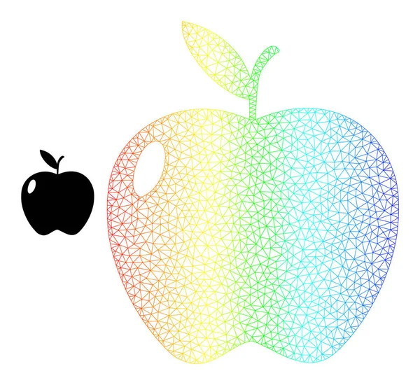 Spectrum Network Gradient Apple Fruit Icon — стоковий вектор