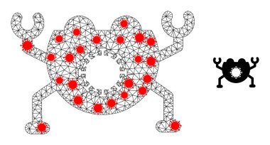 Coronavirus düğümlü Çokgen Virüs Nanobot Pictogramı