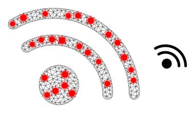 Çokgen Wi-Fi Erişim Noktası Enfeksiyon Nesneleri Simgesi