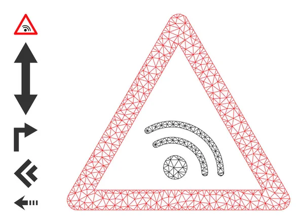 Icône d'avertissement WiFi en maille — Image vectorielle