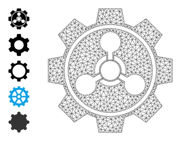 Mesh Network Chemical Industry Icon — Stockvektor