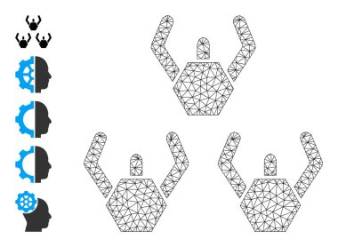 Ağ Kablosu Mikrorobotlar Simgesi