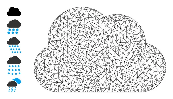 Mesh Network Cloud Icon — Stockvektor