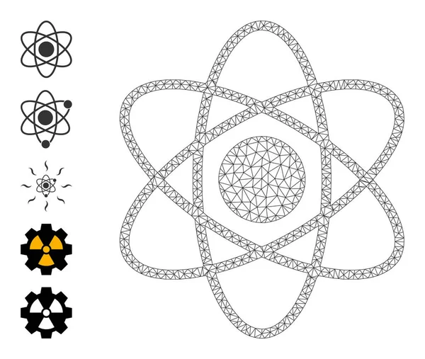 Mesh Wireframe Atom Icône — Image vectorielle