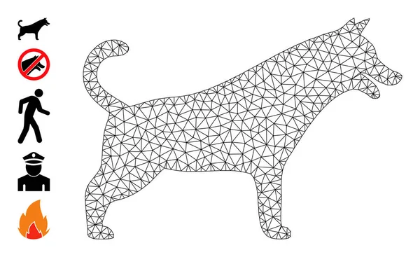 Icône de chien en treillis métallique — Image vectorielle