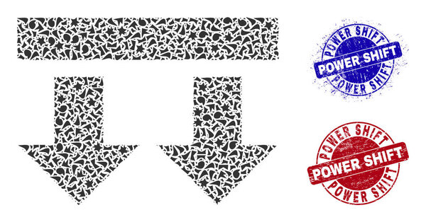 Bring Down Mosaic of Fragments with Power Shift Scratched Seal Stamps